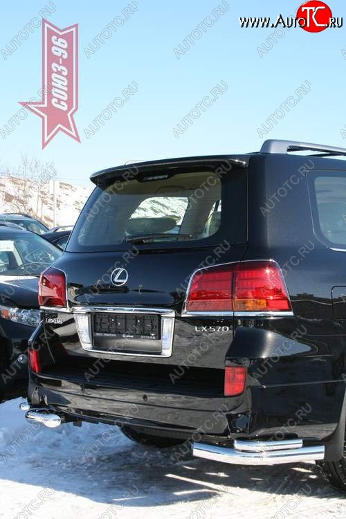 22 769 р. Защита заднего бампера из двойных боковых уголков Sport Souz-96 (d76|42)  Lexus LX570  J200 (2007-2012) дорестайлинг  с доставкой в г. Воронеж