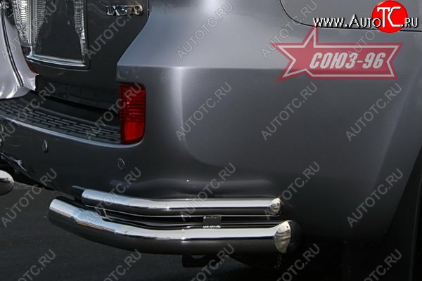 22 769 р. Защита заднего бампера из двойных боковых уголков Souz-96 (d76/42)  Lexus LX570  J200 (2007-2012) дорестайлинг  с доставкой в г. Воронеж