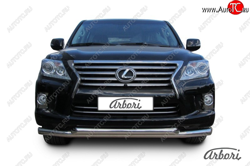 27 089 р. Защита переднего бампера Arbori (нержавейка, 2 трубы d76 mm)  Lexus LX570  J200 (2012-2015) 1-ый рестайлинг  с доставкой в г. Воронеж