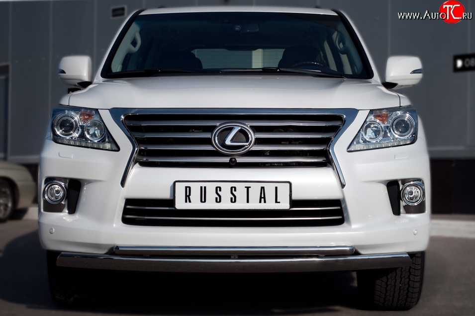 23 999 р. Защита переднего бампера (2 трубыØ75х42 и 42 мм, нержавейка) SLITKOFF  Lexus LX570  J200 (2012-2015) 1-ый рестайлинг  с доставкой в г. Воронеж