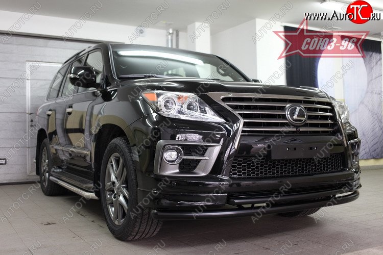 29 474 р. Защита переднего бампера двойная Souz-96 (d60/42).  Lexus LX570  J200 (2012-2015) 1-ый рестайлинг  с доставкой в г. Воронеж