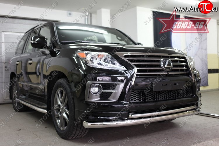 31 139 р. Защита переднего бампера двойная Sport Souz-96 (d76/42)  Lexus LX570  J200 (2012-2015) 1-ый рестайлинг  с доставкой в г. Воронеж