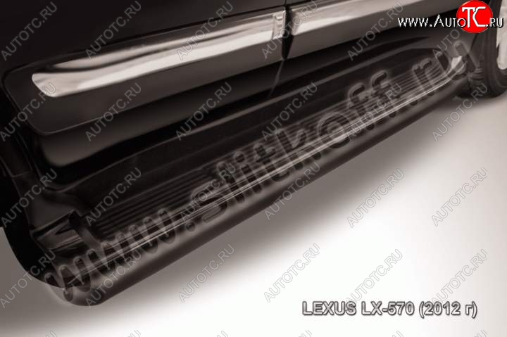 15 599 р. Защита штатного порога из трубы d57 Slitkoff Lexus LX570 J200 1-ый рестайлинг (2012-2015) (Цвет: серебристый)  с доставкой в г. Воронеж