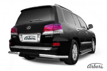Защита заднего бампера Arbori (нержавейка, 1 труба d76 mm). Lexus LX570  J200 (2012-2015) 1-ый рестайлинг
