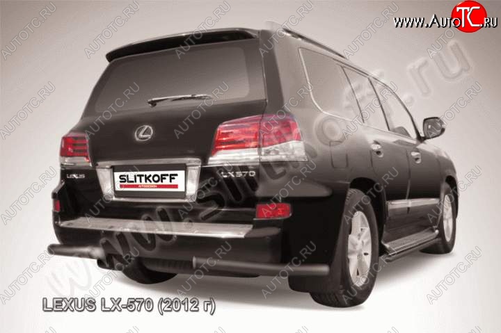 12 999 р. Защита заднего бампера из уголков d76 Slitkoff Lexus LX570 J200 1-ый рестайлинг (2012-2015) (Цвет: серебристый)  с доставкой в г. Воронеж