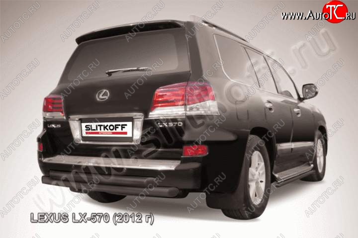 17 999 р. Защита заднего бампера из труб d76 Slitkoff (двойная)  Lexus LX570  J200 (2012-2015) 1-ый рестайлинг (Цвет: серебристый)  с доставкой в г. Воронеж