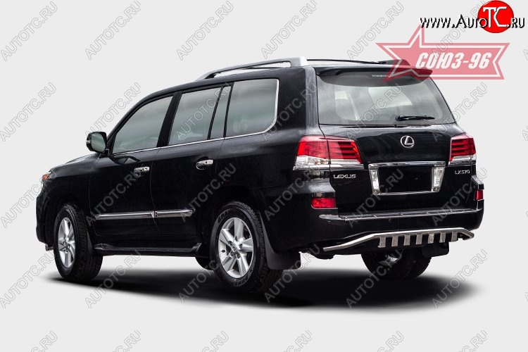 27 089 р. Защита заднего бампера с элементами из профиля Souz-96 (d42)  Lexus LX570  J200 (2012-2015) 1-ый рестайлинг  с доставкой в г. Воронеж