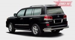 Защита заднего бампера из двух труб Souz-96 (d76 /42) Lexus LX570  J200 (2012-2015) 1-ый рестайлинг