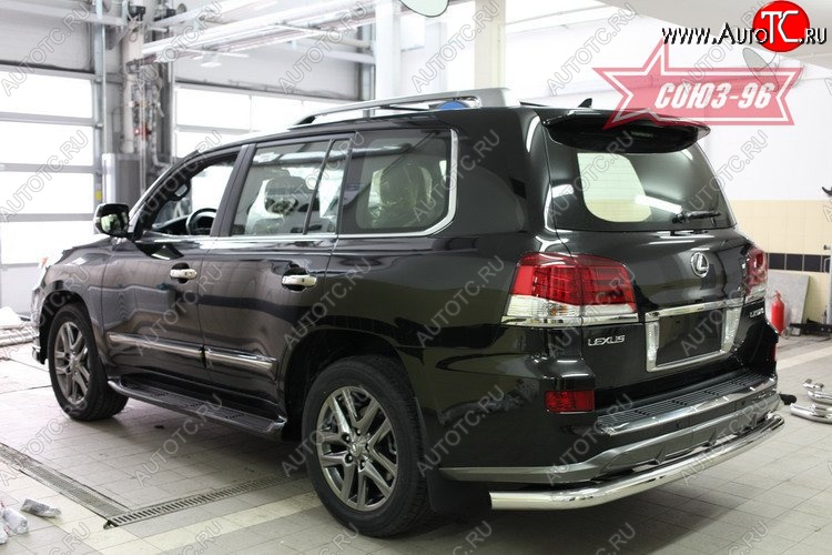 5 849 р. Защита заднего бампера Sport Souz-96 (d76) Lexus LX570 J200 1-ый рестайлинг (2012-2015)  с доставкой в г. Воронеж