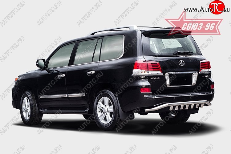 29 609 р. Защита заднего бампера с декоративными элементами (d60) Souz-96  Lexus LX570  J200 (2012-2015) 1-ый рестайлинг  с доставкой в г. Воронеж