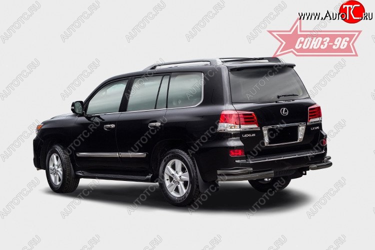 22 769 р. Защита заднего бампера из двойных боковых уголков (d76х42) Black Souz-96  Lexus LX570  J200 (2012-2015) 1-ый рестайлинг  с доставкой в г. Воронеж