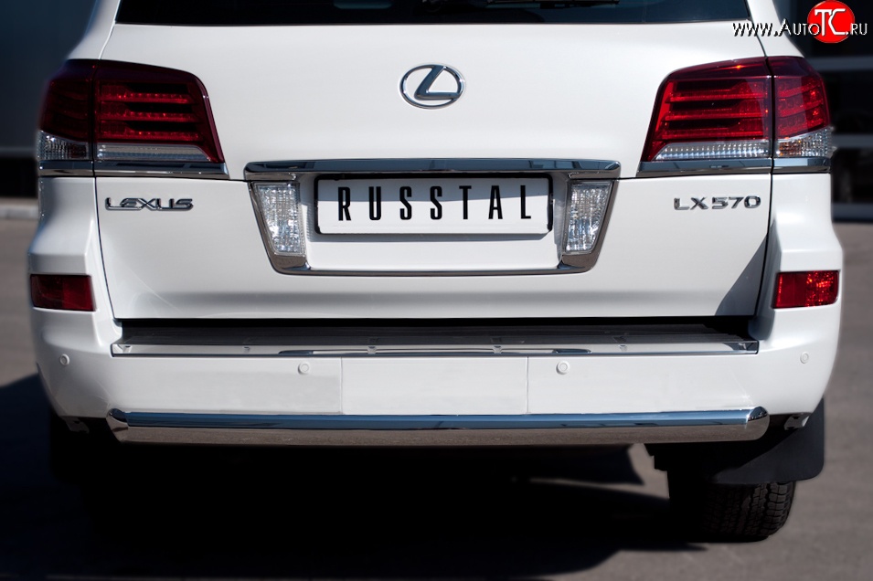 16 749 р. Одинарная защита заднего бампера из трубы диаметром 76 мм SLITKOFF Lexus LX570 J200 1-ый рестайлинг (2012-2015)  с доставкой в г. Воронеж
