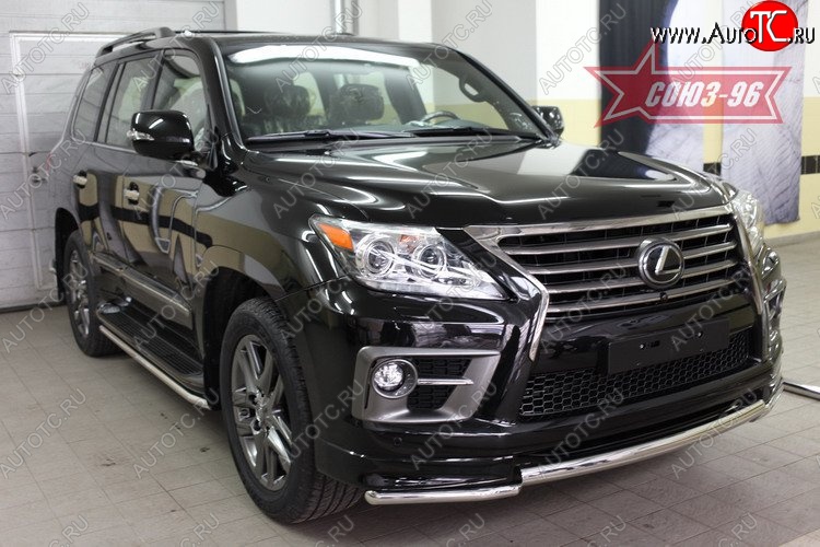 29 474 р. Защита переднего бампера двойная Sport Souz-96 (d60/60).  Lexus LX570  J200 (2012-2015) 1-ый рестайлинг  с доставкой в г. Воронеж