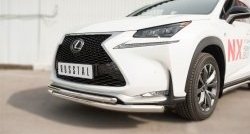 18 699 р. Защита переднего бампера (2 трубыØ63 и 42 мм, нержавейка) SLITKOFF Lexus NX200T Z10 (2014-2017)  с доставкой в г. Воронеж. Увеличить фотографию 2