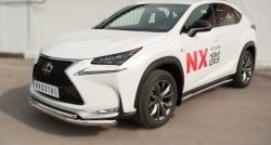 18 699 р. Защита переднего бампера (2 трубыØ63 и 42 мм, нержавейка) SLITKOFF Lexus NX200T Z10 (2014-2017)  с доставкой в г. Воронеж. Увеличить фотографию 4