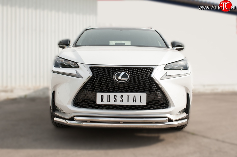 18 699 р. Защита переднего бампера (2 трубыØ63 и 42 мм, нержавейка) SLITKOFF Lexus NX200T Z10 (2014-2017)  с доставкой в г. Воронеж