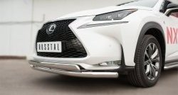 19 899 р. Защита переднего бампера (2 трубыØ75х42 и 63 мм, нержавейка) SLITKOFF Lexus NX200T Z10 (2014-2017)  с доставкой в г. Воронеж. Увеличить фотографию 2