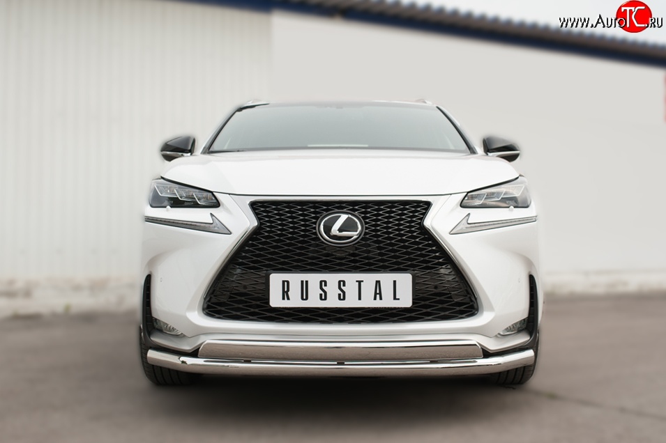 19 899 р. Защита переднего бампера (2 трубыØ75х42 и 63 мм, нержавейка) SLITKOFF Lexus NX200T Z10 (2014-2017)  с доставкой в г. Воронеж