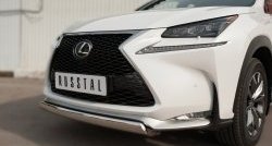 17 299 р. Защита переднего бампера (Ø75х42 мм, нержавейка, F-SPORT) Russtal  Lexus NX200T  Z10 (2014-2017)  с доставкой в г. Воронеж. Увеличить фотографию 2