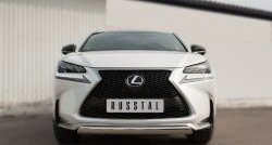 17 299 р. Защита переднего бампера (Ø75х42 мм, нержавейка, F-SPORT) Russtal  Lexus NX200T  Z10 (2014-2017)  с доставкой в г. Воронеж. Увеличить фотографию 1