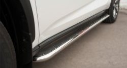 77 999 р. Широкая защита порогов F SPORT Russtal Lexus NX200T Z10 (2014-2017) (Текстура поверхности листа №1)  с доставкой в г. Воронеж. Увеличить фотографию 2