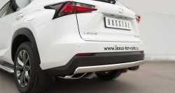 11 599 р. Защита заднего бампера (Ø75x42 мм, нержавейка, F-Sport) Russtal Lexus NX200T Z10 (2014-2017)  с доставкой в г. Воронеж. Увеличить фотографию 2