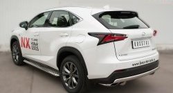 11 599 р. Защита заднего бампера (Ø75x42 мм, нержавейка, F-Sport) Russtal Lexus NX200T Z10 (2014-2017)  с доставкой в г. Воронеж. Увеличить фотографию 4