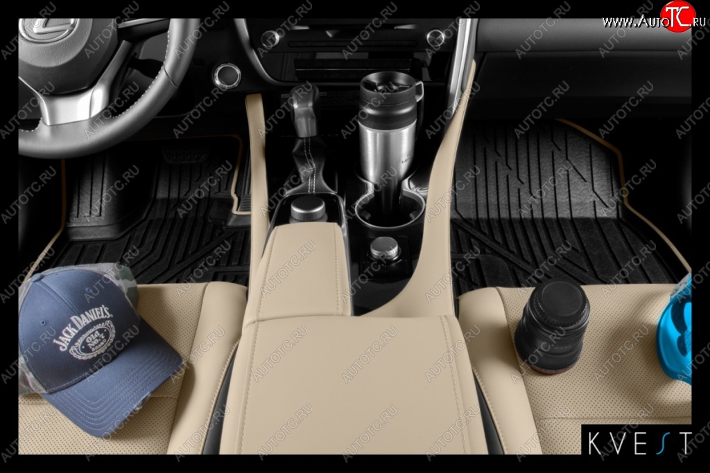5 999 р. Коврик в салони премиум-класса Kvest (бежевый/серый) Lexus NX200T Z10 (2014-2017)  с доставкой в г. Воронеж