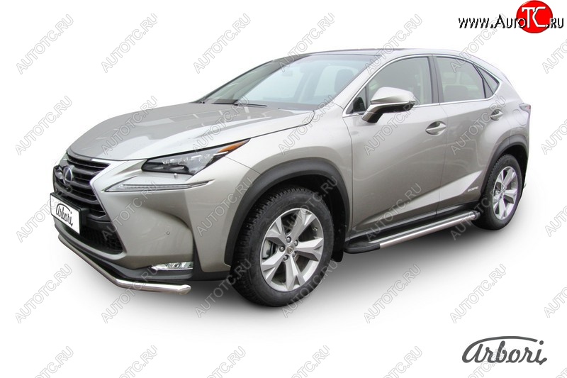 12 509 р. Порожки для ног Arbori Luxe Black Lexus NX300h Z10 дорестайлинг (2014-2017)  с доставкой в г. Воронеж
