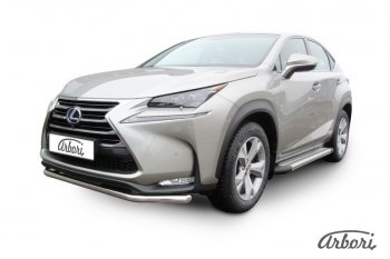 16 559 р. Защита переднего бампера Arbori (нержавейка, 1 труба d57 mm).  Lexus NX300h  Z10 (2014-2017) дорестайлинг  с доставкой в г. Воронеж. Увеличить фотографию 2