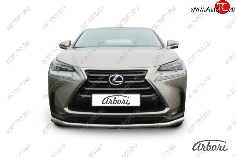 13 319 р. Защита переднего бампера Arbori (радиусная, нержавейка, 1 труба d57 mm). Lexus NX300h Z10 дорестайлинг (2014-2017)  с доставкой в г. Воронеж