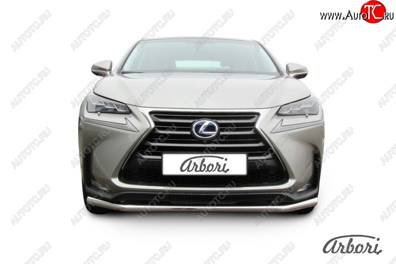 16 559 р. Защита переднего бампера Arbori (нержавейка, 1 труба d57 mm).  Lexus NX300h  Z10 (2014-2017) дорестайлинг  с доставкой в г. Воронеж