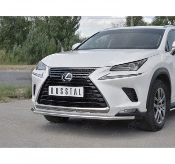 15 849 р. Защита переднего бампера (Ø42 мм, нержавейка) SLITKOFF  Lexus NX300h  Z10 (2014-2017) дорестайлинг  с доставкой в г. Воронеж. Увеличить фотографию 3