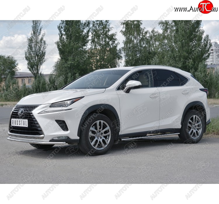 15 849 р. Защита переднего бампера (Ø42 мм, нержавейка) SLITKOFF  Lexus NX300h  Z10 (2014-2017) дорестайлинг  с доставкой в г. Воронеж