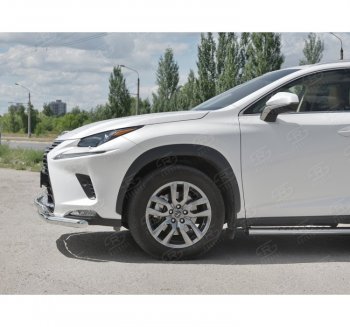 15 799 р. Защита переднего бампера (2 трубы Ø63 и 75х42 мм, нержавейка) Russtal Lexus NX300h Z10 дорестайлинг (2014-2017)  с доставкой в г. Воронеж. Увеличить фотографию 2