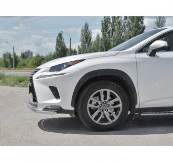 18 949 р. Защита переднего бампера (2 трубы Ø42 мм, нержавейка) SLITKOFF  Lexus NX300h  Z10 (2014-2017) дорестайлинг  с доставкой в г. Воронеж. Увеличить фотографию 2