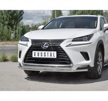18 949 р. Защита переднего бампера (2 трубы Ø42 мм, нержавейка) SLITKOFF  Lexus NX300h  Z10 (2014-2017) дорестайлинг  с доставкой в г. Воронеж. Увеличить фотографию 3