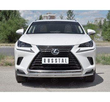 18 949 р. Защита переднего бампера (2 трубы Ø42 мм, нержавейка) SLITKOFF  Lexus NX300h  Z10 (2014-2017) дорестайлинг  с доставкой в г. Воронеж. Увеличить фотографию 4