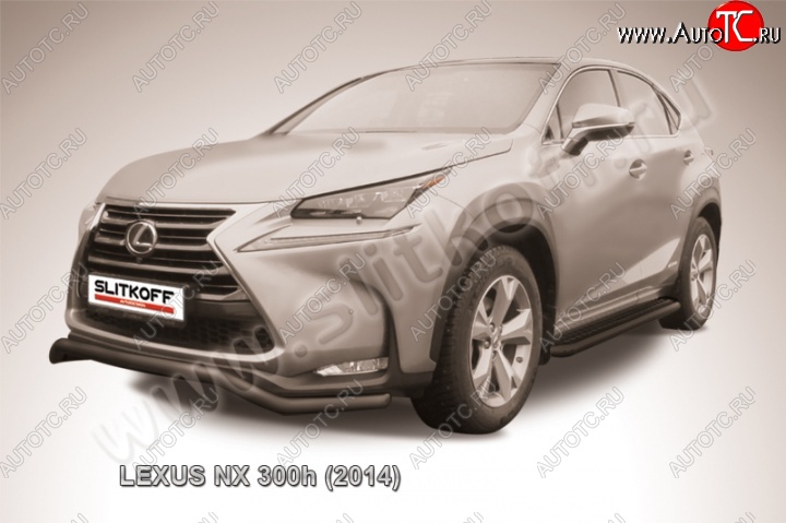 9 999 р. Защита переднего бампера из трубы d57 Slitkoff (волна)  Lexus NX300h  Z10 (2014-2017) дорестайлинг (Цвет: серебристый)  с доставкой в г. Воронеж