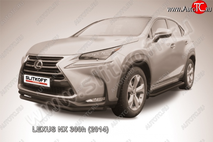 8 999 р. Защита переднего бампера из трубы d57 Slitkoff (дуга)  Lexus NX300h  Z10 (2014-2017) дорестайлинг (Цвет: серебристый)  с доставкой в г. Воронеж