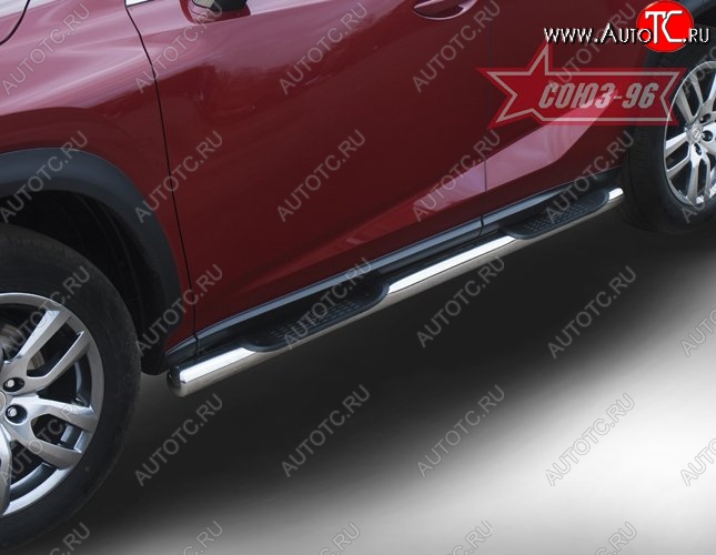 18 089 р. Защита порогов с проступью Souz-96 (d76) Lexus NX200T Z10 (2014-2017)  с доставкой в г. Воронеж