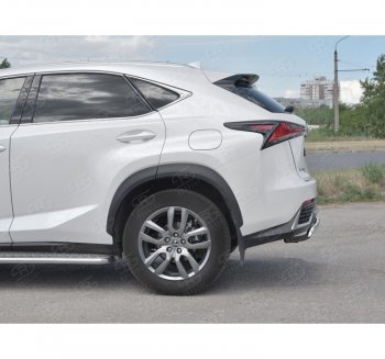 12 999 р. Защита заднего бампера (Ø75х42 мм, нержавейка) Russtal Lexus NX300h Z10 дорестайлинг (2014-2017)  с доставкой в г. Воронеж. Увеличить фотографию 2