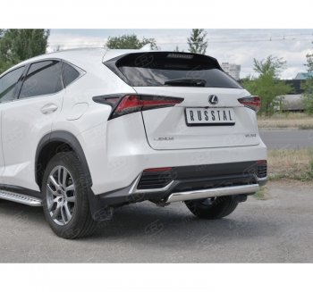 12 999 р. Защита заднего бампера (Ø75х42 мм, нержавейка) Russtal Lexus NX300h Z10 дорестайлинг (2014-2017)  с доставкой в г. Воронеж. Увеличить фотографию 3