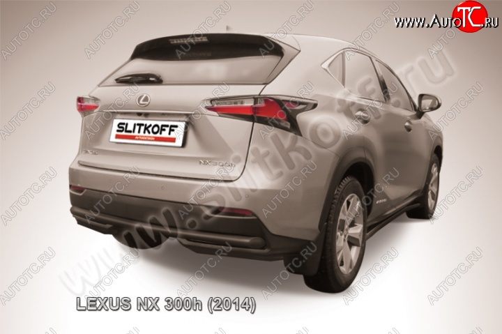 6 999 р. Защита заднего бампера из трубы d57 Slitkoff Lexus NX300h Z10 дорестайлинг (2014-2017) (Цвет: серебристый)  с доставкой в г. Воронеж