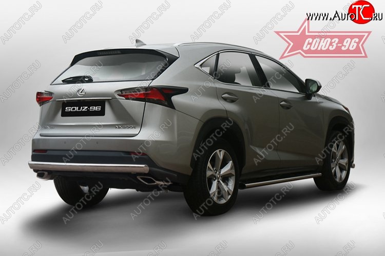 15 434 р. Защита заднего бампера Souz-96 рестайлинг (овал 75х42)  Lexus NX200  Z10 - NX300h  Z10  с доставкой в г. Воронеж