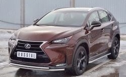 16 999 р. Защита переднего бампера (2 трубыØ42 мм, нержавейка) SLITKOFF Lexus NX200 Z10 дорестайлинг (2014-2017)  с доставкой в г. Воронеж. Увеличить фотографию 2