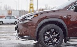 16 999 р. Защита переднего бампера (2 трубыØ42 мм, нержавейка) SLITKOFF Lexus NX200 Z10 дорестайлинг (2014-2017)  с доставкой в г. Воронеж. Увеличить фотографию 3