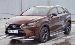 18 799 р. Защита переднего бампера (2 трубыØ63 и 42 мм, нержавейка) SLITKOFF Lexus NX200 Z10 дорестайлинг (2014-2017)  с доставкой в г. Воронеж. Увеличить фотографию 2