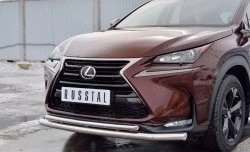 18 799 р. Защита переднего бампера (2 трубыØ63 и 42 мм, нержавейка) SLITKOFF Lexus NX200 Z10 дорестайлинг (2014-2017)  с доставкой в г. Воронеж. Увеличить фотографию 4