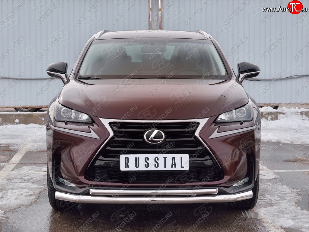 18 799 р. Защита переднего бампера (2 трубыØ63 и 42 мм, нержавейка) SLITKOFF  Lexus NX200  Z10 (2014-2017) дорестайлинг  с доставкой в г. Воронеж